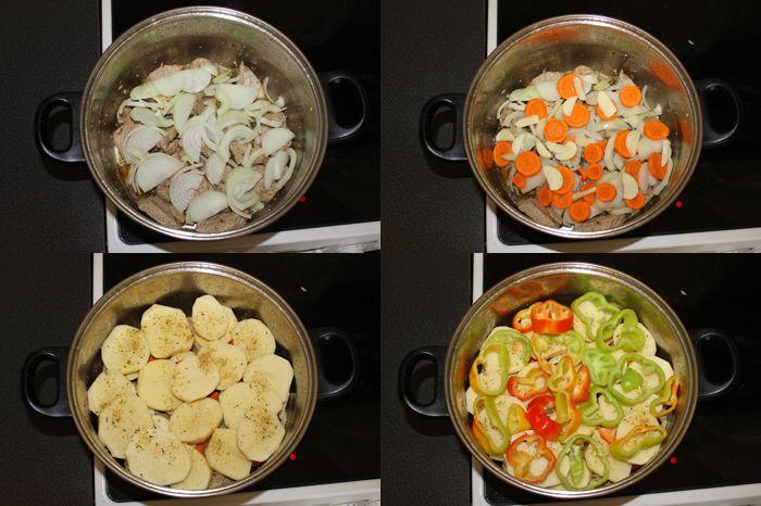 Разпределяме лук, моркови, чесън, картофи, чушки