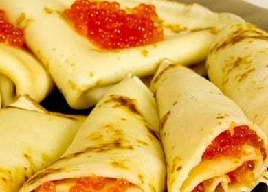 Най-вкусните палачинки с хайвер: стъпка по стъпка рецепта със снимки и видеоклипове!