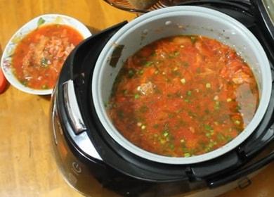 Готвене на вкусен борш в бавна готварска печка според рецептата със стъпка по стъпка снимки.