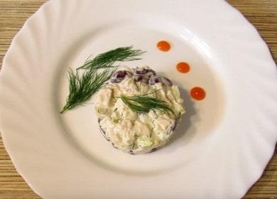 Вкусна салата с пушено пиле и боб: стъпка по стъпка рецепта със снимки и видеоклипове!