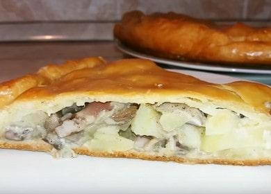 Вкусен кефирен пай с картофи и гъби