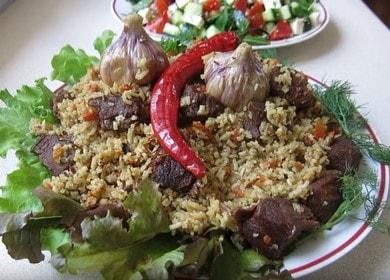 Готвене на вкусен пилешки говеждо месо в казан според рецептата със снимка.
