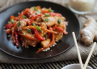 Пиле Teriyaki в стъпка по стъпка рецепта със снимка