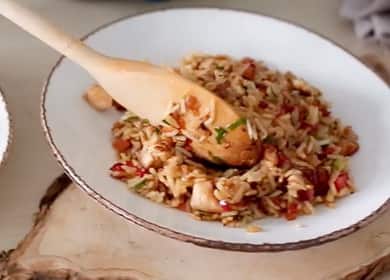 Тайландски ориз със зеленчуци и пиле - проста и вкусна рецепта