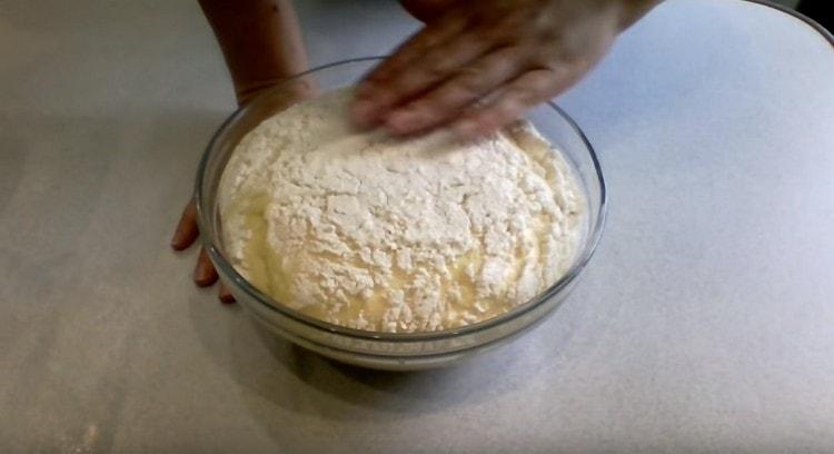 оставете тестото на топло място, така че да пасне.