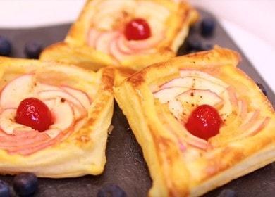 Вкусен десерт с бутер тесто - кошнички с ябълки