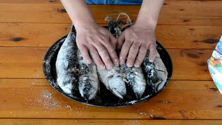 За да приготвите гореща пушена скумрия, пригответе сол