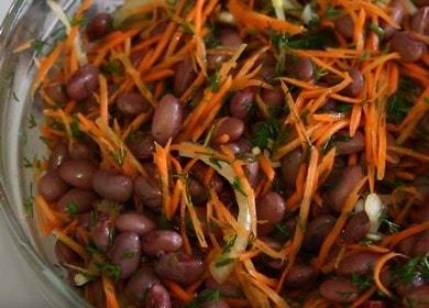 Готвене на вкусна салата с боб: проста стъпка по стъпка рецепта със снимка.