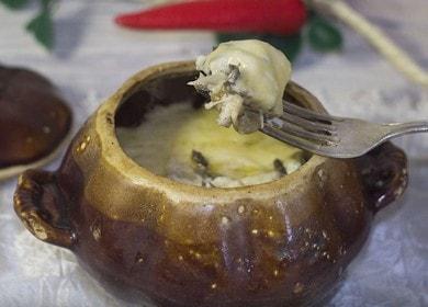 Приготвяме вкусен жулиен в саксии по стъпка по стъпка рецепта със снимка.