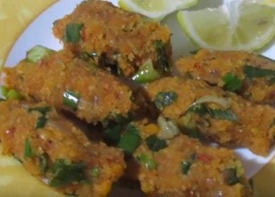 Готвим вкусни котлети от червена леща по стъпка по стъпка рецепта със снимка.