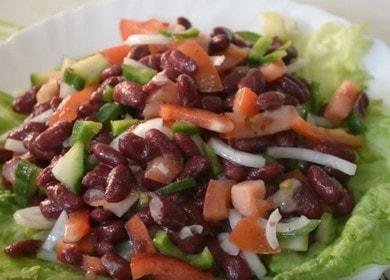 Приготвяме вкусна салата с боб по стъпка по стъпка рецепта със снимка.