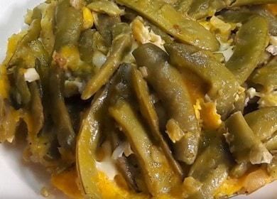 Вкусен зелен фасул с яйце: гответе по стъпка по стъпка рецепта със снимка.