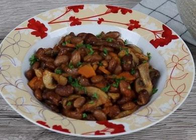 Готвим вкусен боб с гъби по стъпка по стъпка рецепта със снимка.
