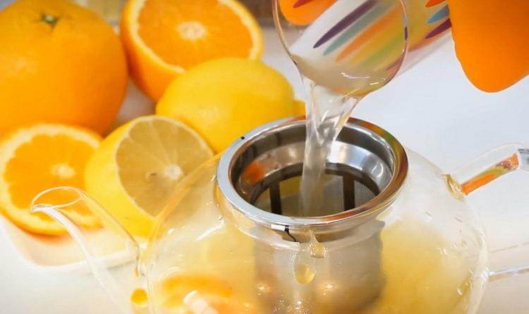 Пригответе съставките за чай