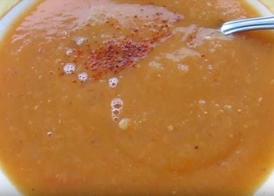 Готвене на вкусна супа от червена леща по стъпка по стъпка рецепта със снимка.