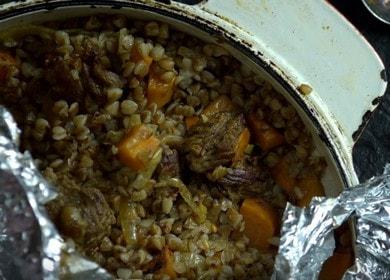 Ароматна елда с говеждо месо: гответе по стъпка по стъпка рецепта със снимка.