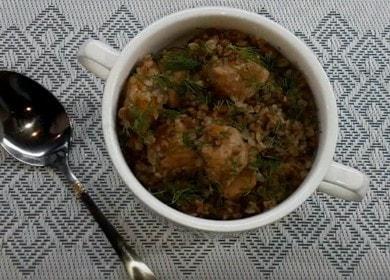Ситна и вкусна елда със свинско месо: гответе със стъпка по стъпка снимки.