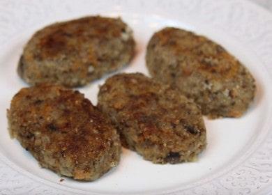 Готвим вкусни постни елда котлети с гъби по стъпка по стъпка рецепта със снимка.