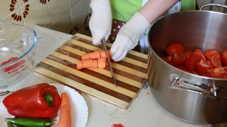 нарязваме морковите