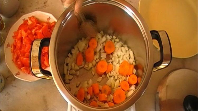 запържете съставките