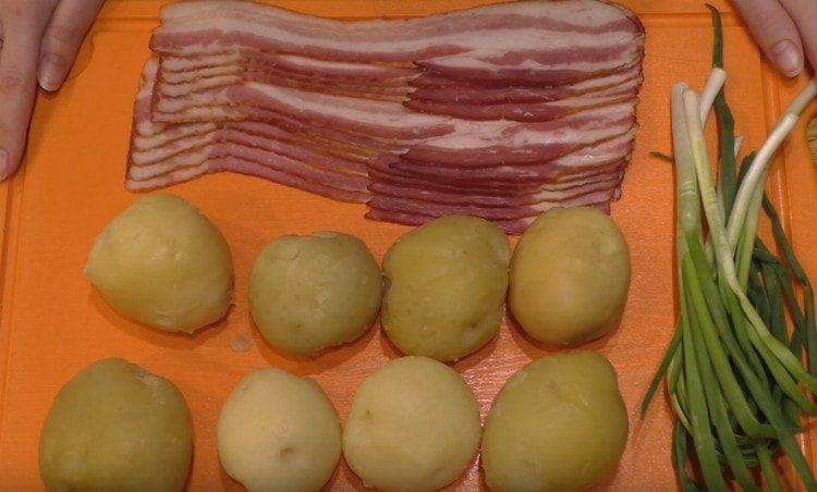 Обелване на варени картофи
