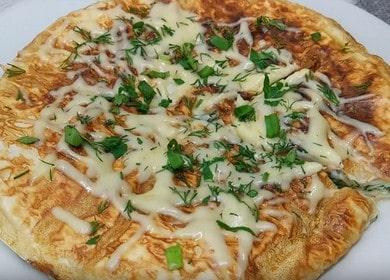 Вкусни и задоволителни бъркани яйца  в лаваш със сирене