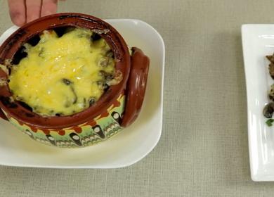 Печени картофи в саксии  с месо и гъби