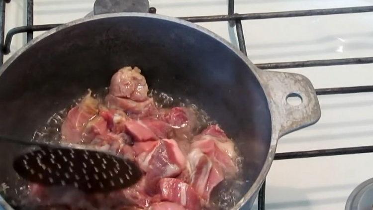 запържете месото